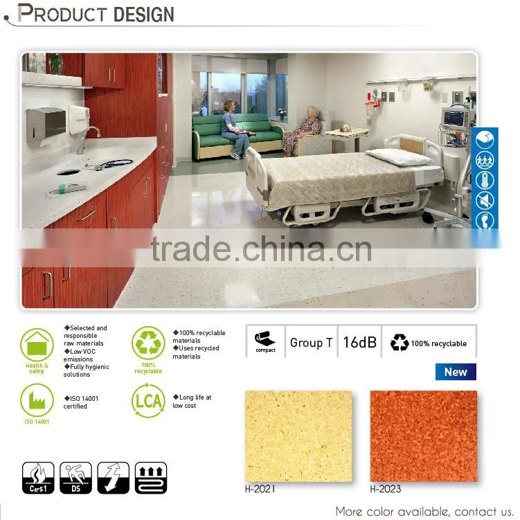 Antibacterial Homogeneous Plastic Flooring Roll