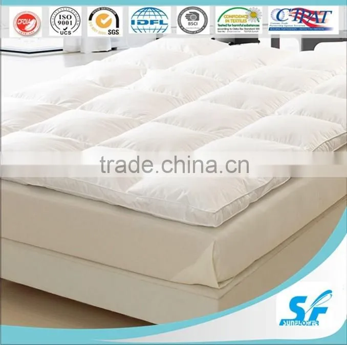 wholesale 100%cotton double layer mattress topper with elastic
