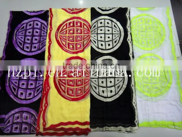 2016 High quality african muslim scarf /embroidered silk scarf/shawl scarf (TJ0186)