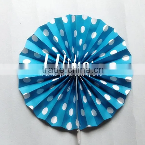 New Design Polka Dot Paper Pinwheel Decorations Fan Favor