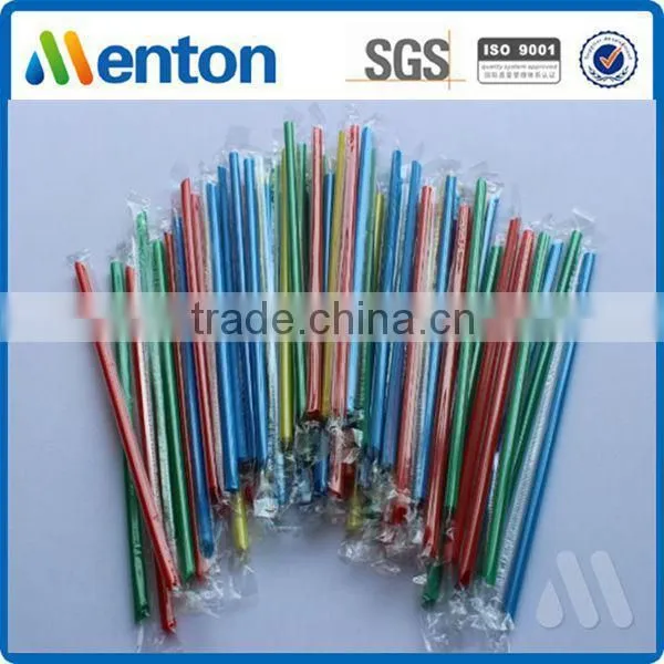 2015 hot sale colorful hard plastic juice box straw wrap film