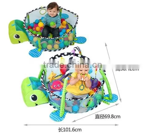 Cute turtle waterproof soft animal plush baby play mat