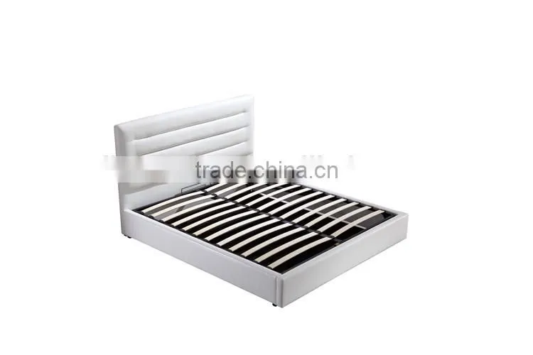 Leather Pu Faux gas lift Storage Bed