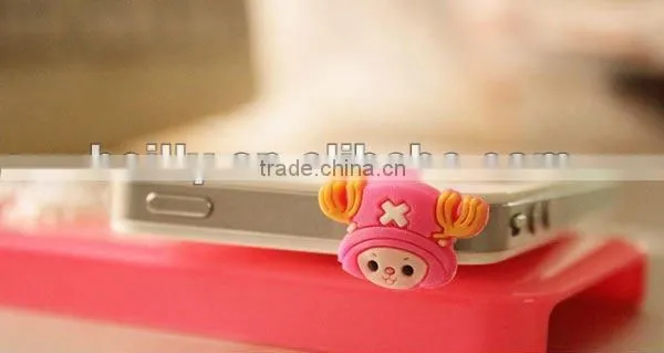 2013 the most cute 3D mini cartoon design silicone earphone dust plug