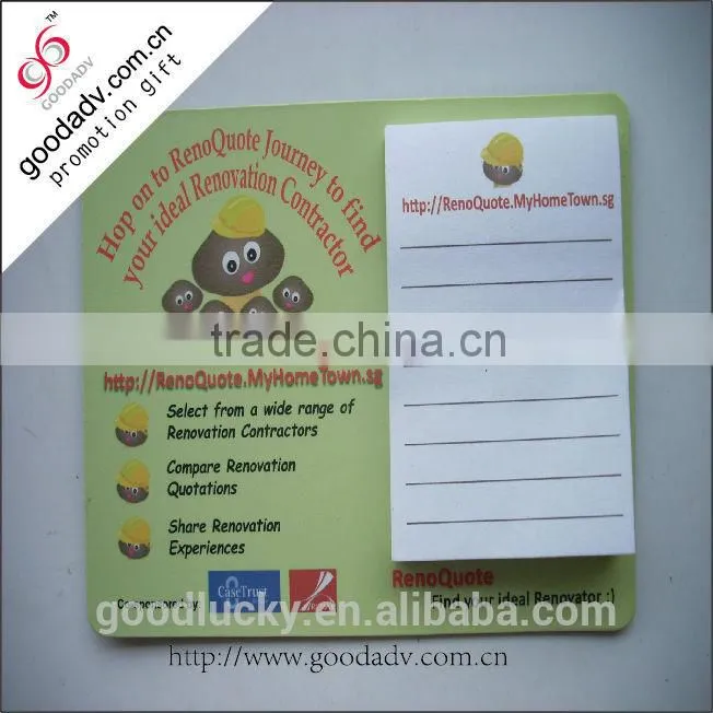 High quality home magnetic note pad for shopping list note
