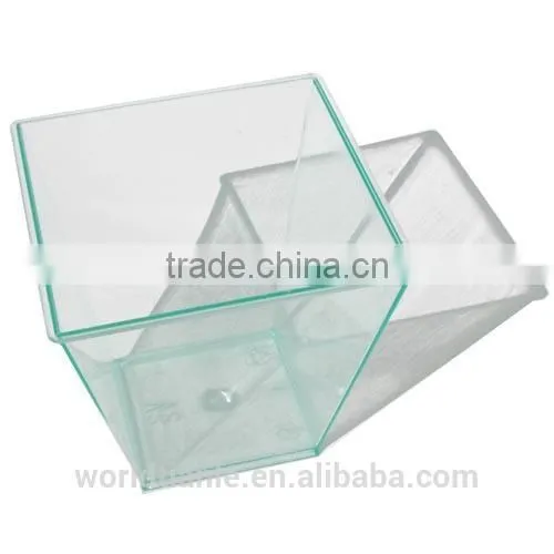 Green recycled and biodegradable square disposable plastic drinking cup