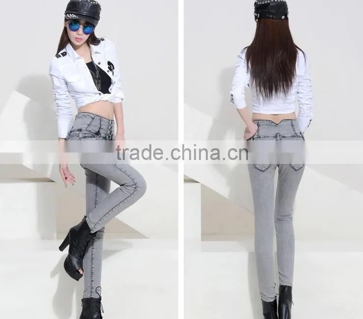 Hot-selling elegant autumn high quality garment factory denim trousers