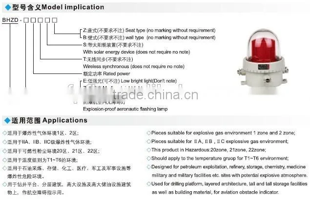 BHZD AC220V Anti-Explosion LED Obstruction lamp with high quality