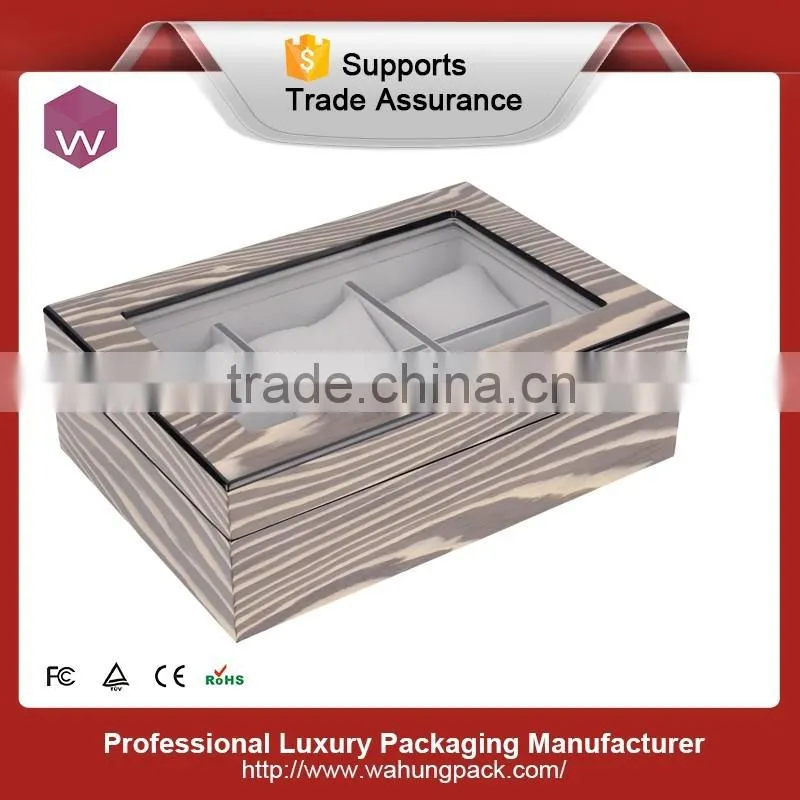 Strong Plexiglass Window Red Glossy Finishing 12 Watches Display Box