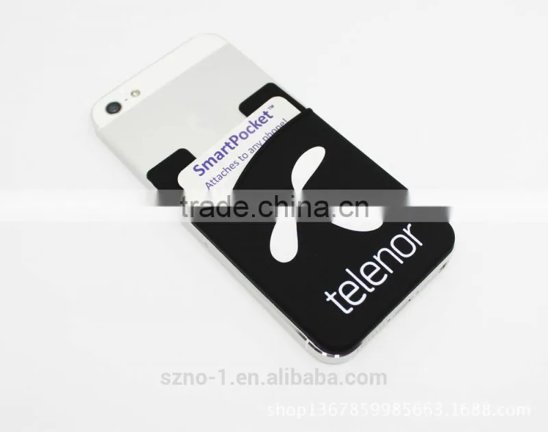 Wholesale customized logo business credit card holder silicone phone pouch