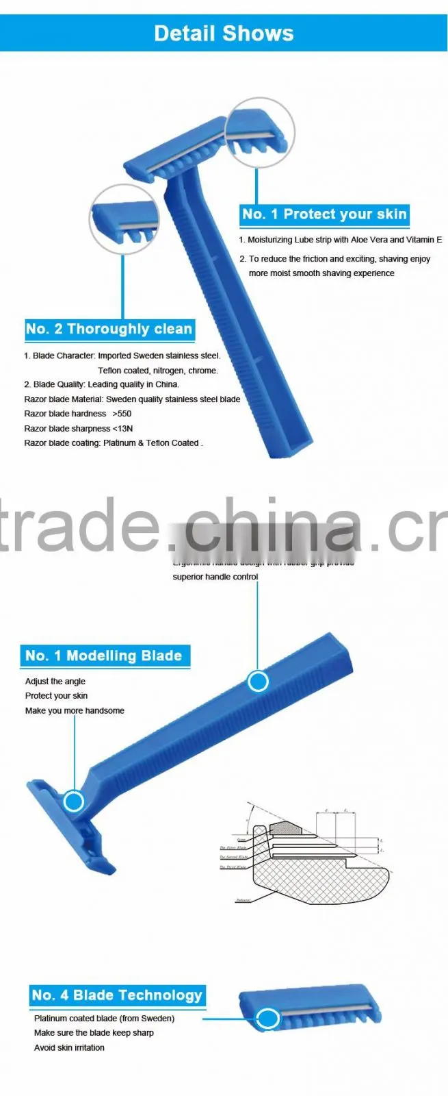 Excellent quality surgical razor blade