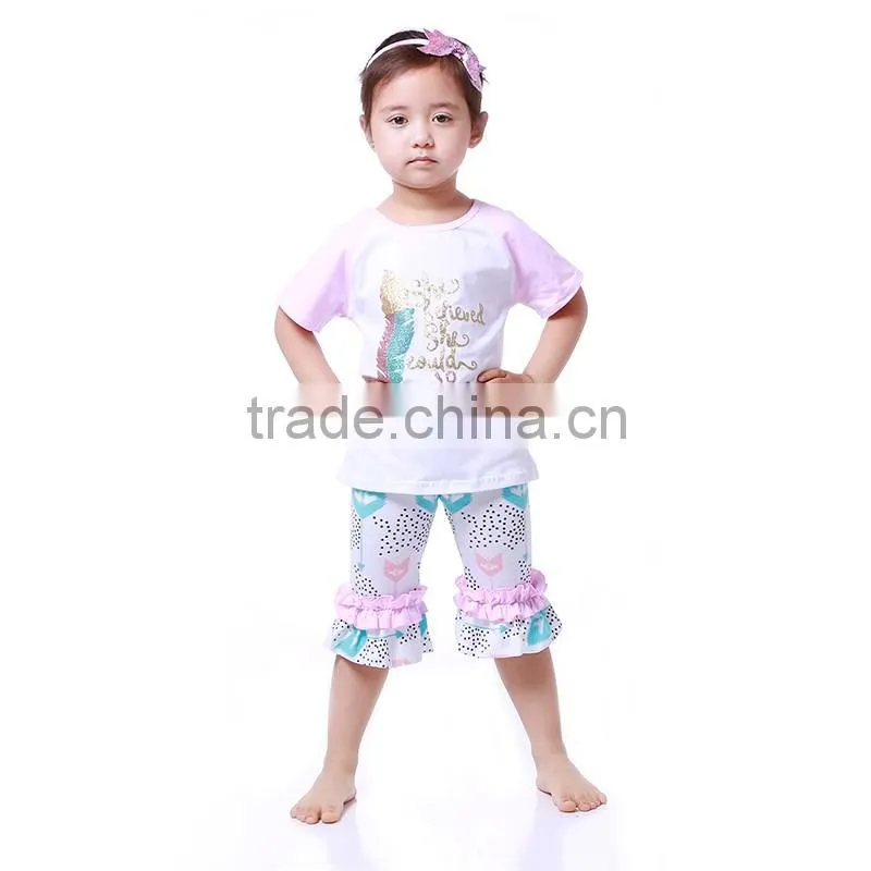 Children Clothes 2016 Summer Girls Boutique Clothing sexygirl mermaid Dress With scale shorts