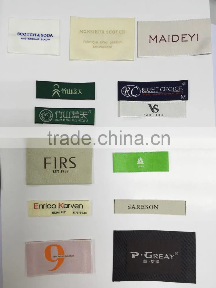 Customized High Quality Woven Clothing Labels Iron On Garment labels