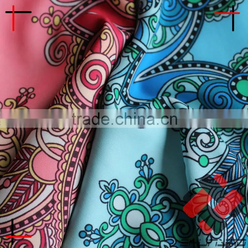 Wool peach ity satin chiffon spandex screen print soft shell leopard print fabric for fashion blouse dress