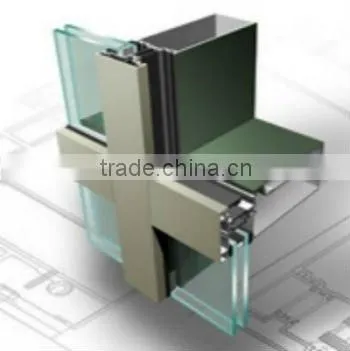 Hot selling manufacturer with customized curtain wall price /glass curtain wall price/ aluminium curtain wall profile