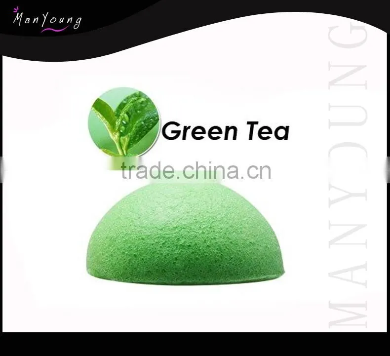 2014 New products green tea konjac facial sponge