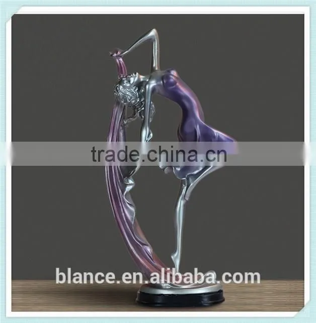 polyresin dancing girl figurine dance sculpture modern for home decoration