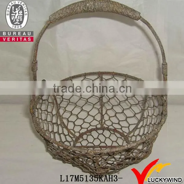 Wirework Aged Antique Rustic Style Wire Egg Baskets