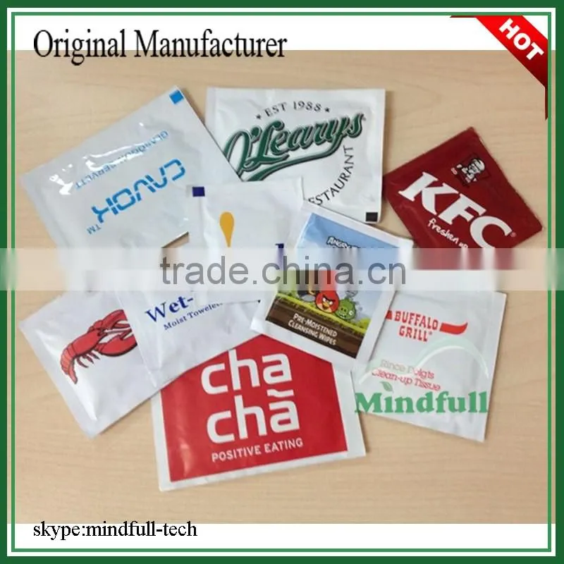 1sheet/Sachet Lemon Scented Single Packed Individual Restaurant Hand Wipes