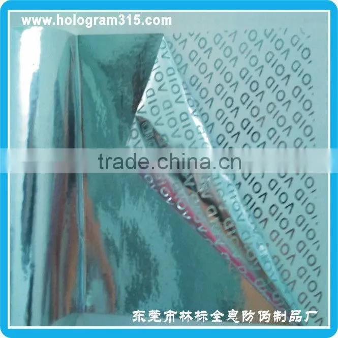 Hot sale warranty VOID tamper evident hologram sticker, original VOID sticker printing