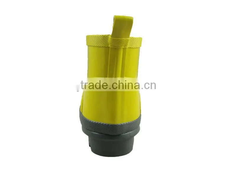 Yellow Lace-up Ankle Rubber Boots