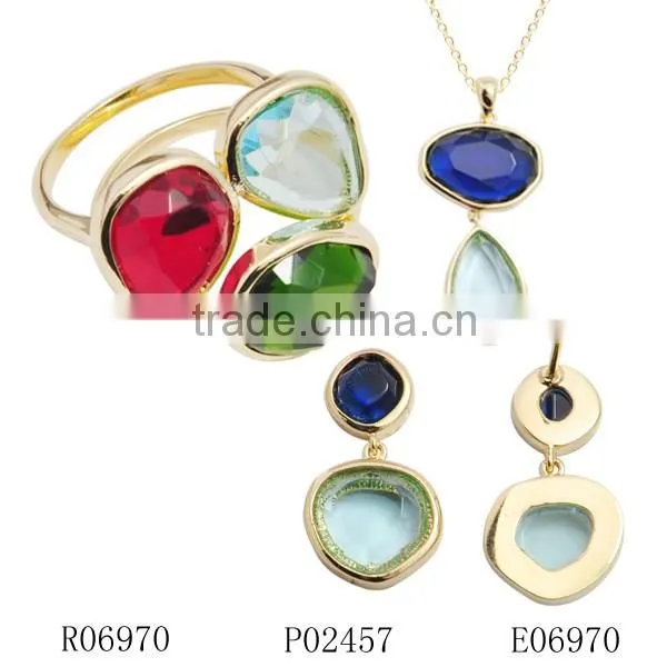 Fashion Wholesale Necklace Charms 18K Gold Or 925 Sterling Silver Plated Brass Jewelry Sets