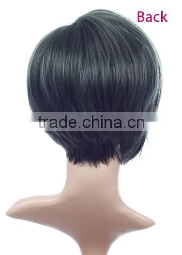 Low price good quality bobo design synthetic hair monofilament short green ombre wig