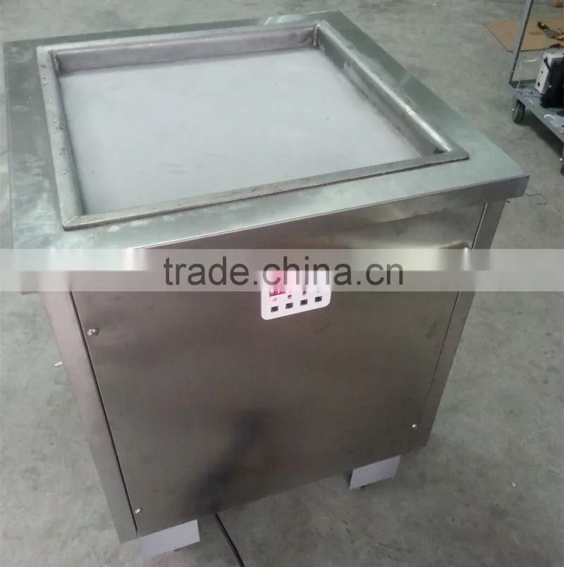 Single square pan inox 304 fried ice cream machine single pan