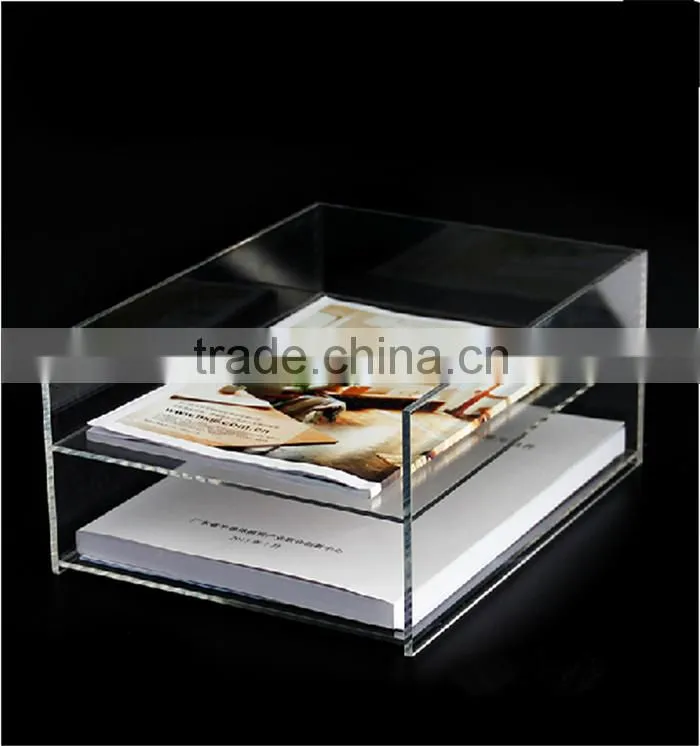 Promotional clear acrylic document storage box acrylic document holder