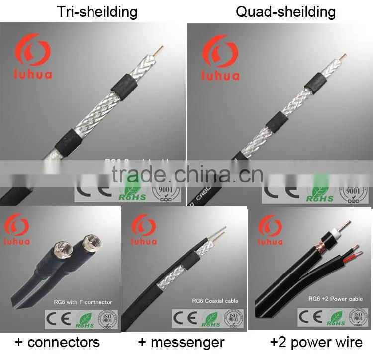 digital multmedia cable RG6 coaxial cable +CAT5e hybird cable