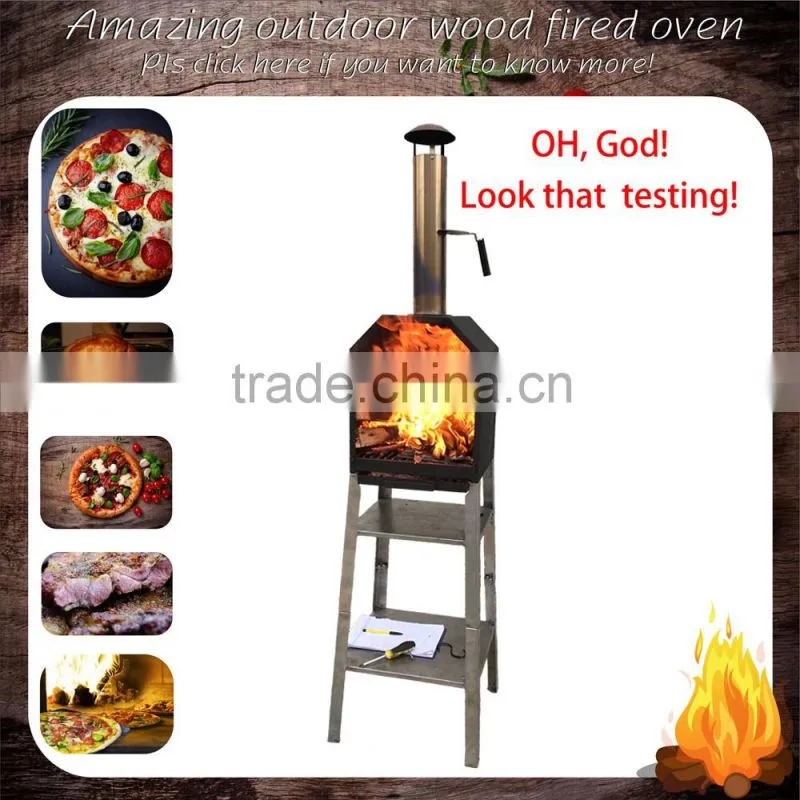 Wood fired oven mini pizza oven portable outdoor oven with high base
