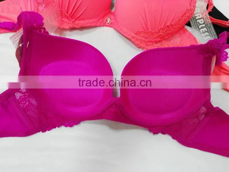 Best Quality Floral Lace Trim Thick Padded Push UP Bra Most Comfortable
