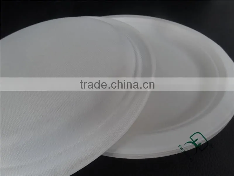 Round white food grade paper pulp plate