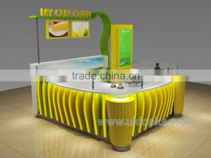 Newly design cup corn kiosk in shopping mall