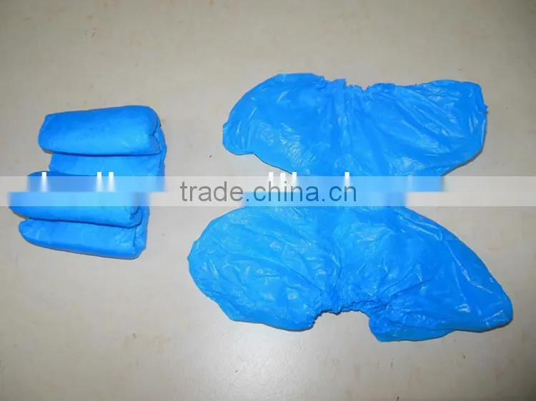 blue plastic disposable shoes cover