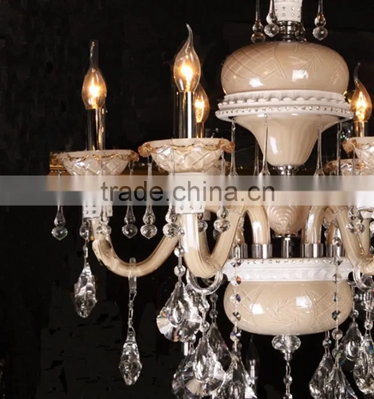 Medium brown candle chandelier crystal pendant