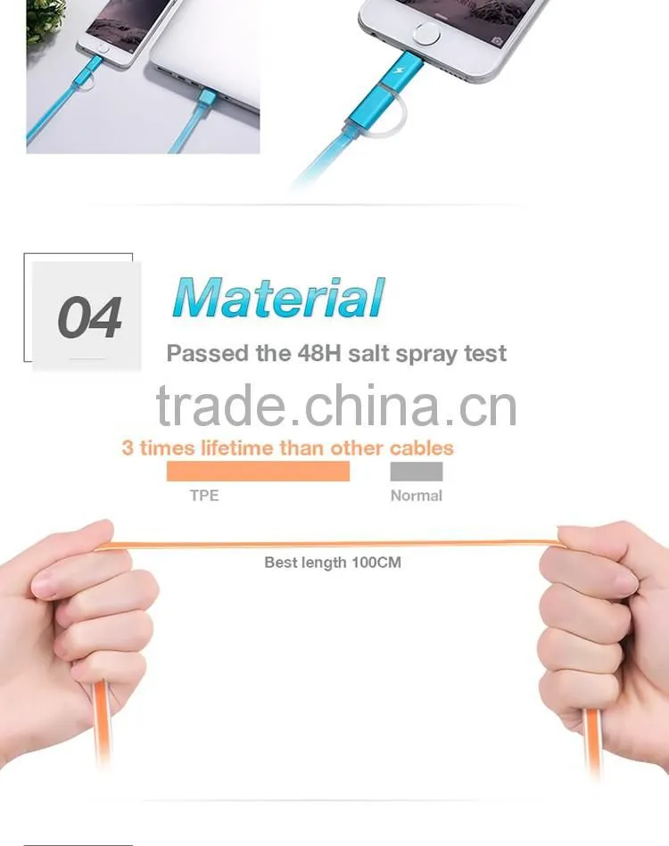 REMAX Aurora 2 in 1 micro USB data Cable for android mobile phone