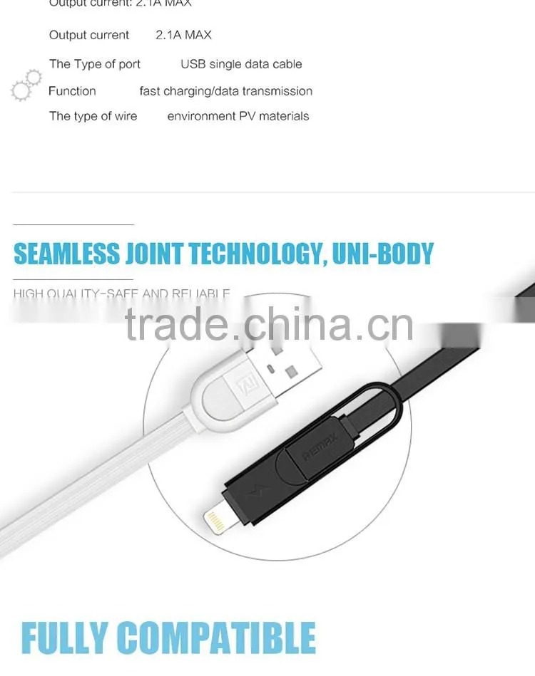 REMAX Elegant High Speed Quick Charging Data micro 2 in 1 USB Cable