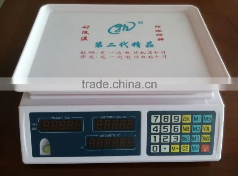 electronic price computing scale 30kg,digital price scale electronic bench scale with steel pan