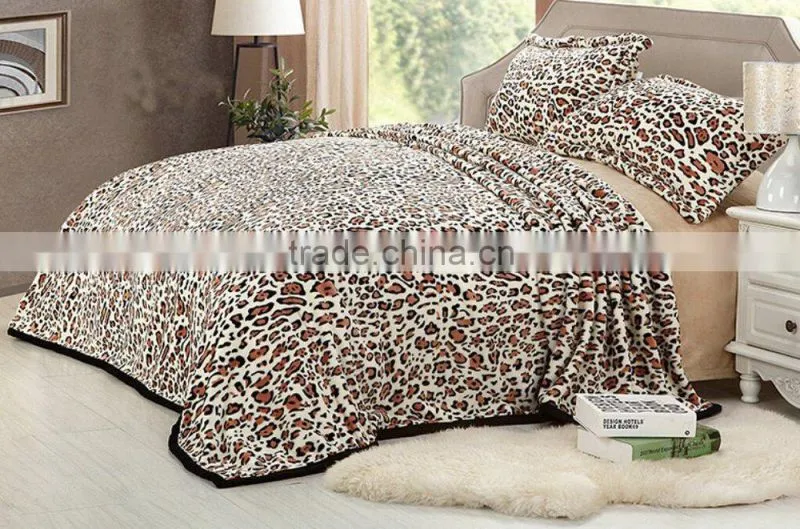 super soft thick printing flannel fleece blanket, leopard blanket