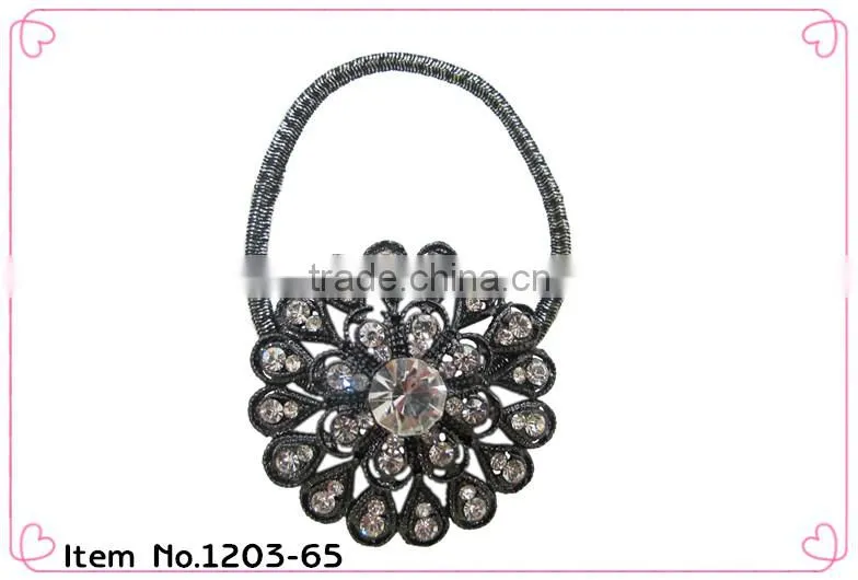 crystal with pearls Metal Free hair elastic band ponytail holder