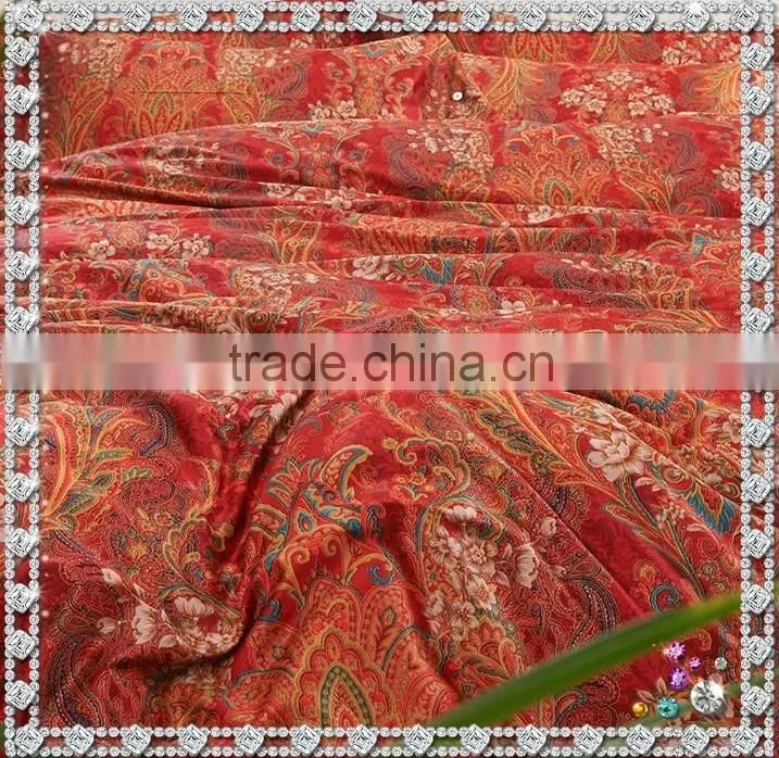 100% polyester 3d printed textile fabric with big flowers bedsheet of china