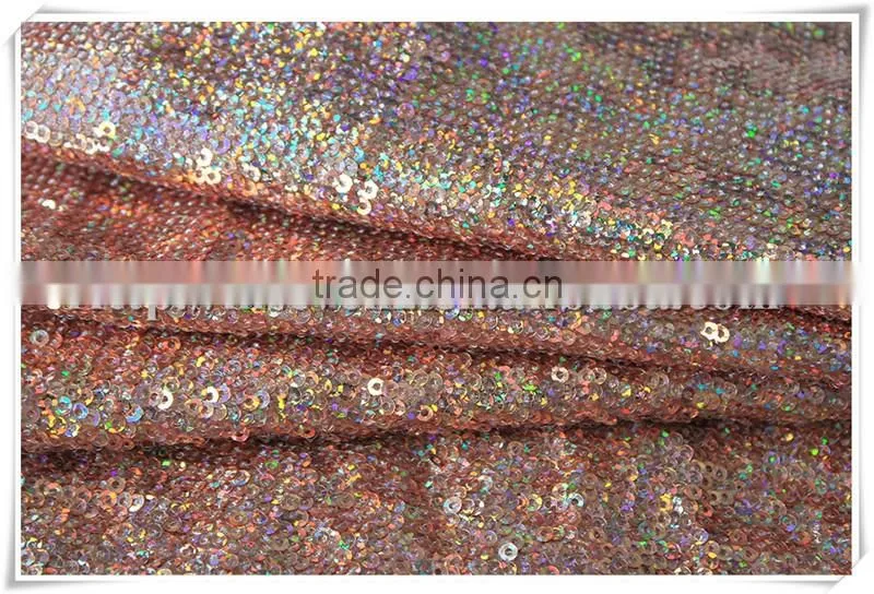Wholesale New Arrival shiny colors textile sequin stock fabric for evening dress