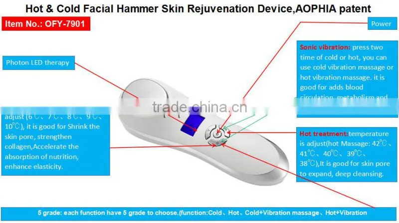 Selling good skin whitening Hot & Cold vibration facail beauty machine