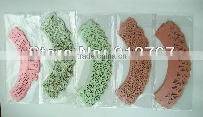 Laser cut paper cupcake wraps silver cupcake wrappers