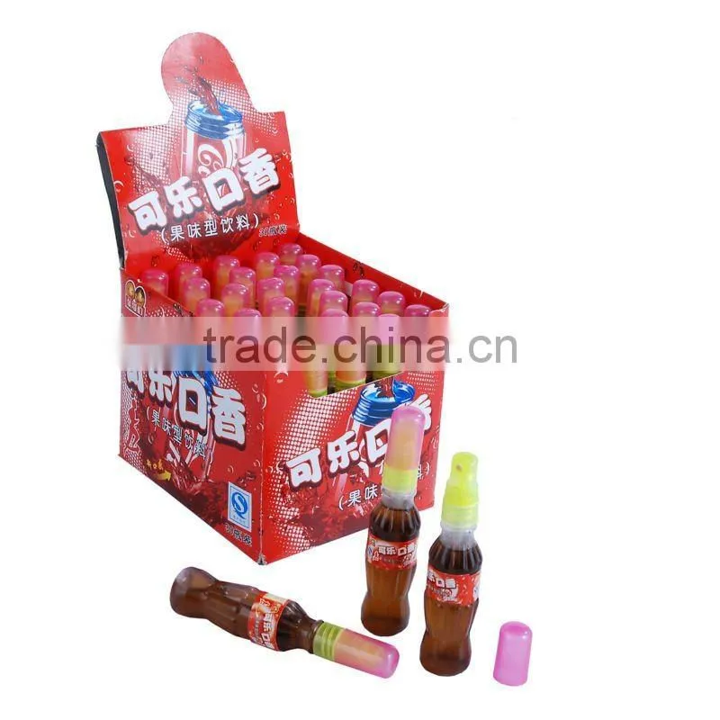 promotion children cola shape sweet fruit sour spary candy