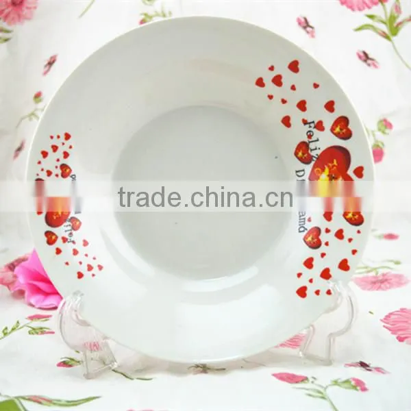 2015 fancy design soup plate for mother day , love soup plate for alibaba china
