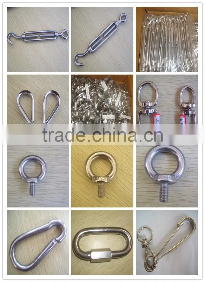 304 stainless steel DIN580 eye bolt and DIN582 eye nut marine hardware