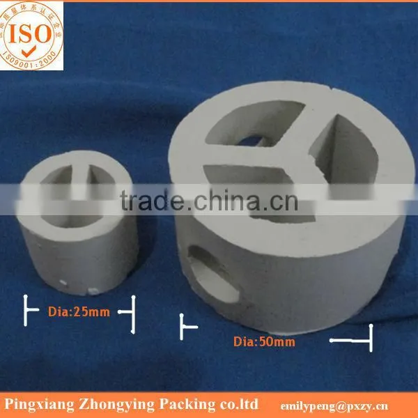 1", 1 1/2". 2" Ceramic Tri-pac Tower packing, Ceramic Random tower packing