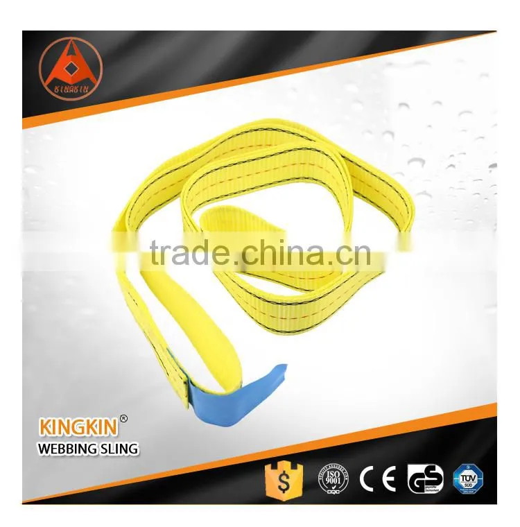 3 Ton high quality yellow color code polyester webbing sling web sling lashing belt for lifting